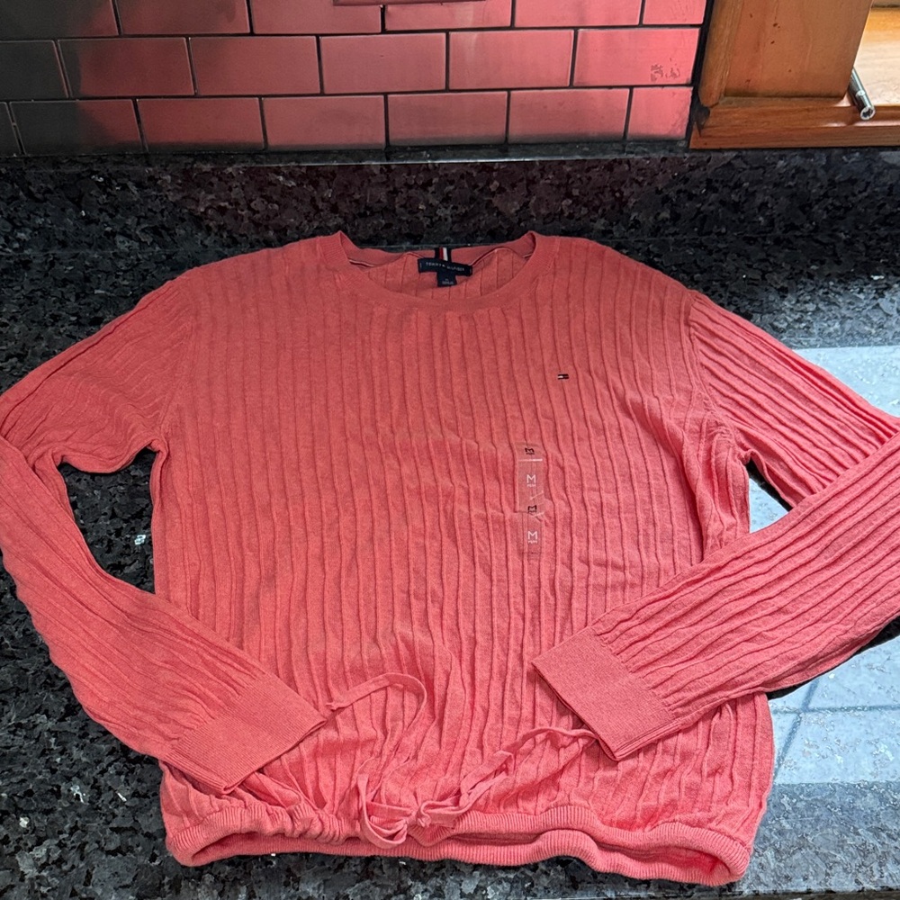 Tommy Hilfiger Women's Coral Ribbed Sweatshirt